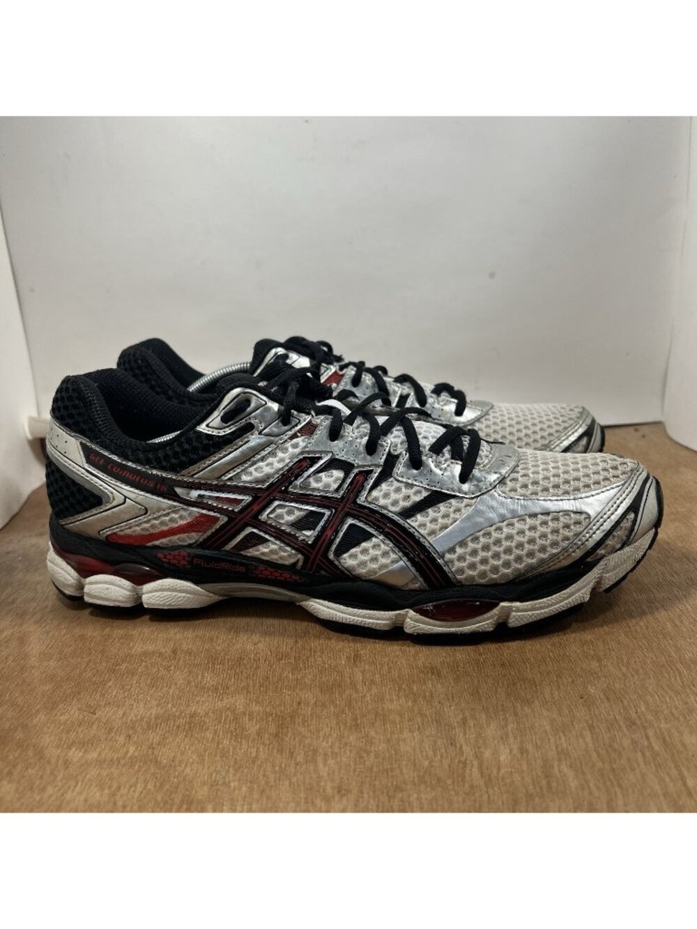 ASICS Gel Cumulus 16 Silver Black Athletic Running Shoes T439N Men's Size 13